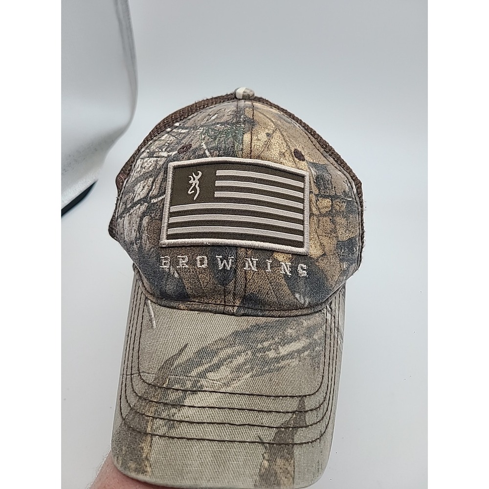 Browning Hat Cap Adult One Size Adjustable Snapback Camo Outdoor Hunting Mesh